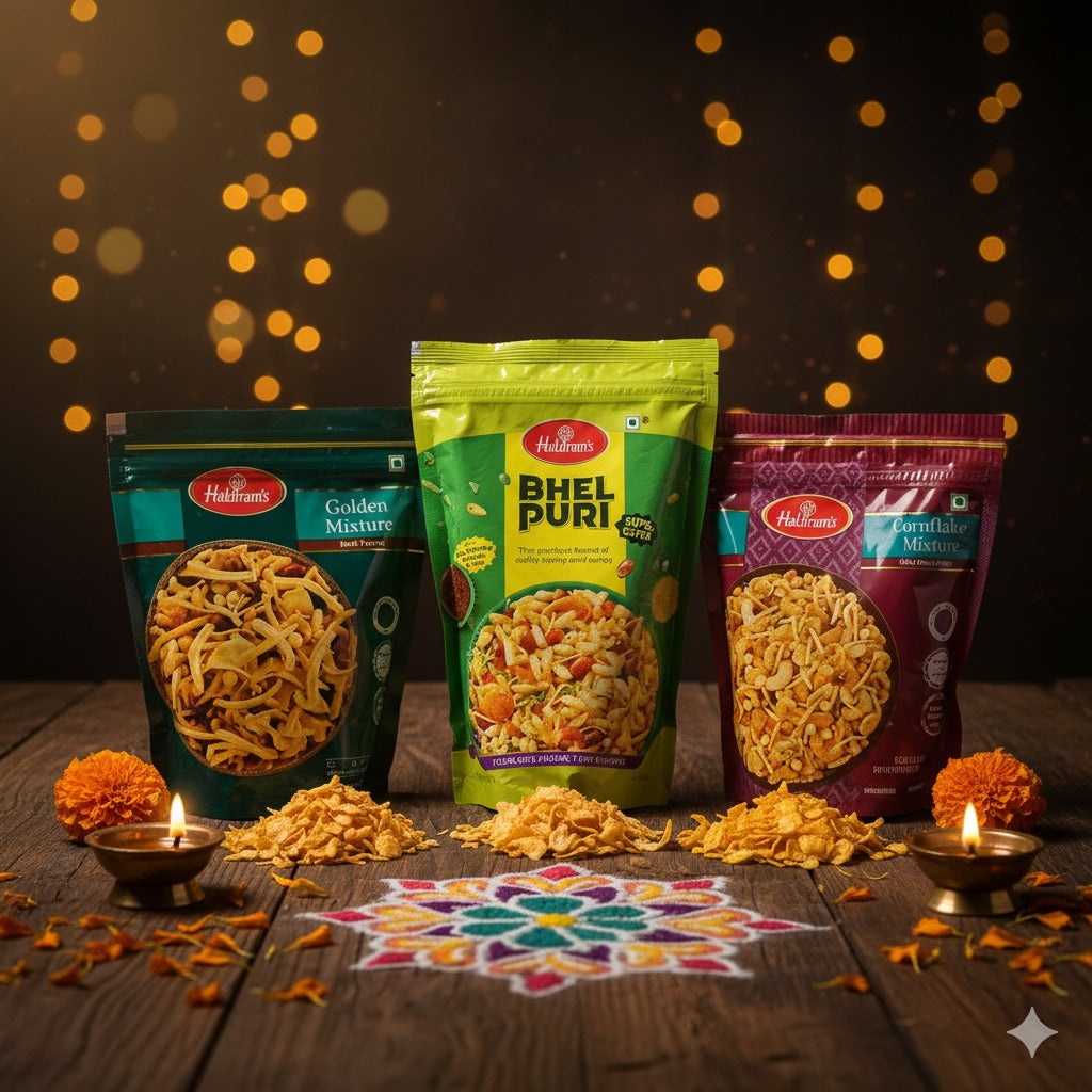 Diwali Special Combo Pack of Golden Mixture, Bhel Puri, Conflake Mixture