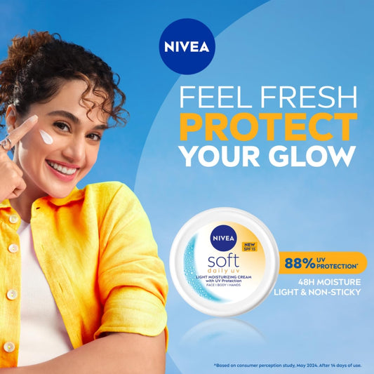 NIVEA Soft Daily UV Light Moisturising Cream with SPF-15, 50ml