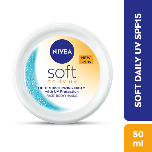 NIVEA Soft Daily UV Light Moisturising Cream with SPF-15, 50ml